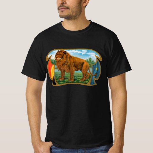 Cigar Label Art, Leon, koning van het Oerwoud T-shirt (Voorkant)