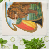  Cigar Label Art, Leon, koning van het Oerwoud Theedoek (Gevouwen)