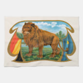  Cigar Label Art, Leon, koning van het Oerwoud Theedoek (Horizontaal)