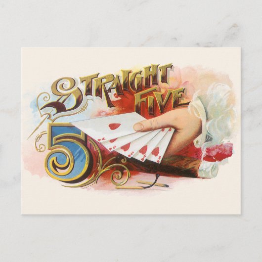  Cigar Label Art recht spoelen met hart Briefkaart (Voorkant)