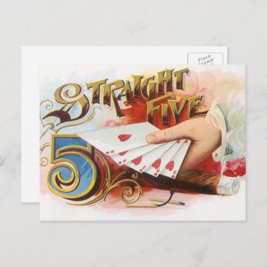  Cigar Label Art recht spoelen met hart Briefkaart (Voorkant / Achterkant)