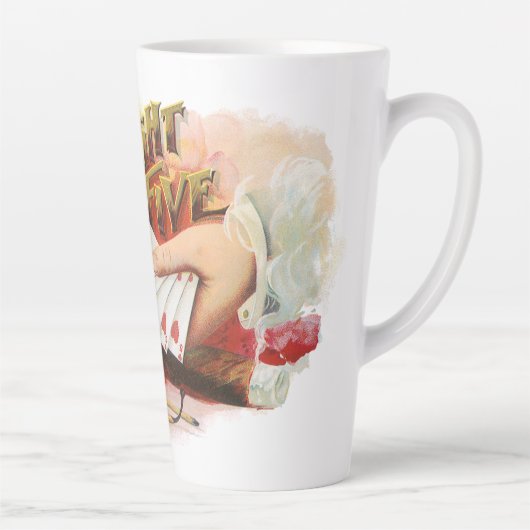  Cigar Label Art recht spoelen met hart Latte Mok (Rechts)