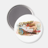  Cigar Label Art recht spoelen met hart Magneet (Voorkant / Achterkant)