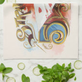 Cigar Label Art recht spoelen met hart Theedoek (Gevouwen)