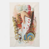 Cigar Label Art recht spoelen met hart Theedoek (Verticaal)