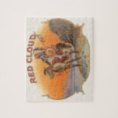  Cigar Label Art, Red Cloud Indian op paard Legpuzzel (Verticaal)