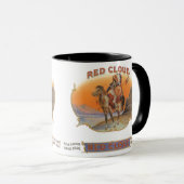  Cigar Label Art, Red Cloud Indian op paard Mok (Voorkant rechts)