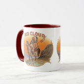  Cigar Label Art, Red Cloud Indian op paard Mok (Voorkant links)