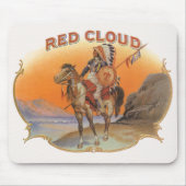  Cigar Label Art, Red Cloud Indian op paard Muismat (Voorkant)