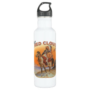 Cigar Label Art, Red Cloud Indian op paard Waterfles