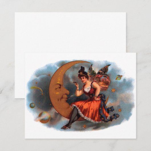  Cigar Label Art, Victoriaans op maan (Voorkant / Achterkant)