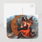  Cigar Label Art, Victoriaans op maan Briefkaart (Voorkant / Achterkant)