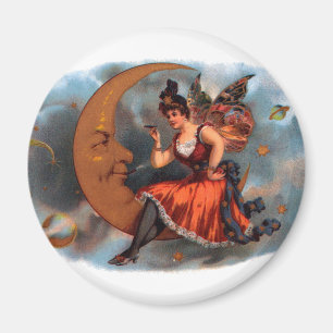  Cigar Label Art, Victoriaans op maan Magneet
