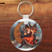  Cigar Label Art, Victoriaans op maan Sleutelhanger (Achterkant)