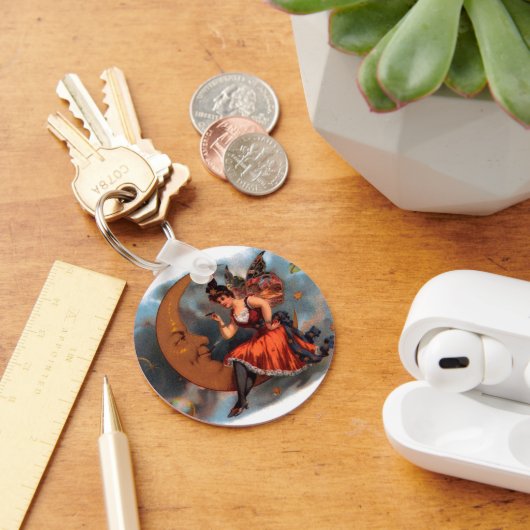  Cigar Label Art, Victoriaans op maan Sleutelhanger (Bureau)