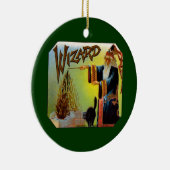 Cigar Label Art, Wizard met zwart katje Keramisch Ornament (Rechts)