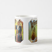  Cigar Label Art, Wizard met zwart katje Koffiemok (Center)