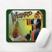  Cigar Label Art, Wizard met zwart katje Muismat (Met muis)