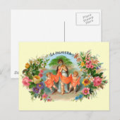  Cigar Label La Palmiera, Vrouw met Angels Briefkaart (Voorkant / Achterkant)