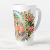  Cigar Label La Palmiera, Vrouw met Angels Latte Mok (Rechterhoek)