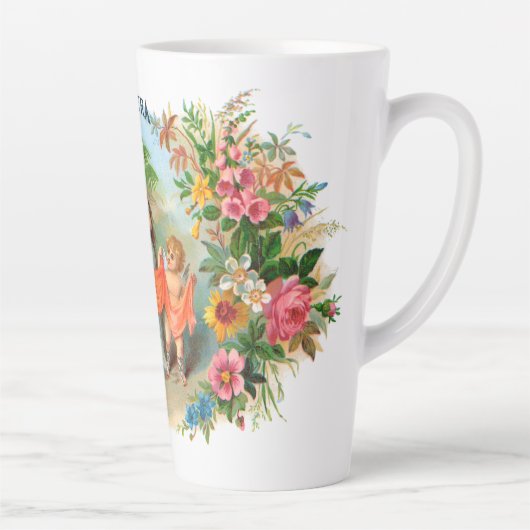 Cigar Label La Palmiera, Vrouw met Angels Latte Mok (Rechts)