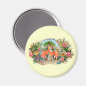  Cigar Label La Palmiera, Vrouw met Angels Magneet (Voorkant / Achterkant)