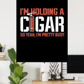 Cigar Lover | Ik houd een kaartje vast Poster (Thuiskantoor)