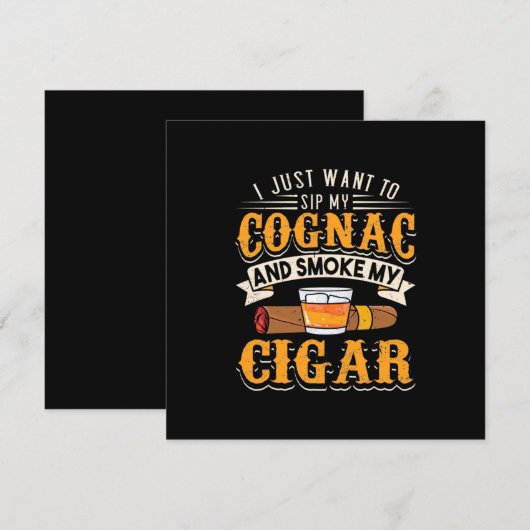 Cigar Lover | Mijn cognac en roken mijn sigar Kaart (Voorkant / Achterkant)
