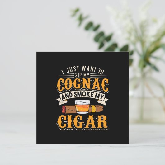 Cigar Lover | Mijn cognac en roken mijn sigar Kaart (Staand voorkant)