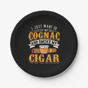 Cigar Lover Mijn cognac en roken mijn sigar Papieren Bordje