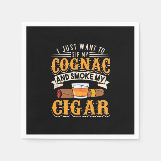 Cigar Lover | My Cognac And Smoke My Cigar Servet (Voorkant)