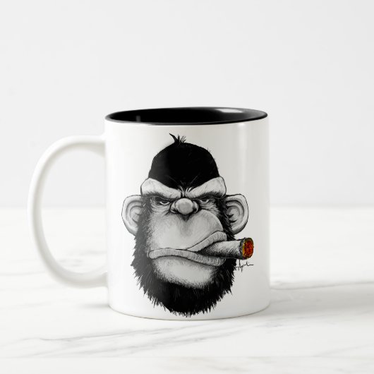 Cigar Monkey Tweekleurige Koffiemok (Links)