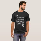 Cigar Pipe Tobacco Smoker Roking A Cigar T-shirt (Voorkant volledig)