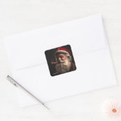 Cigar Santa Vierkante Sticker (Envelop)
