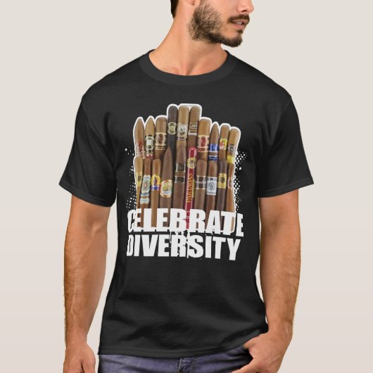 Cigar Shirts For Men Celebrate Diversity Cigars (Voorkant)