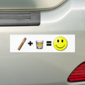 Cigar + Shots = Geluk Bumpersticker (Op auto)