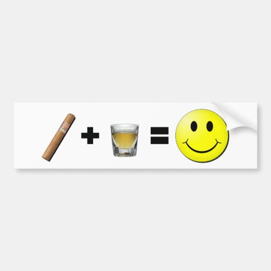 Cigar + Shots = Geluk Bumpersticker (Voorkant)