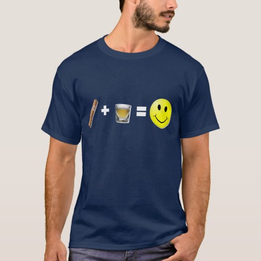 Cigar + Shots = Geluk T-shirt (Voorkant)