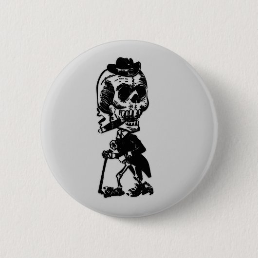 Cigar Skeleton Ronde Button 5,7 Cm (Voorkant)