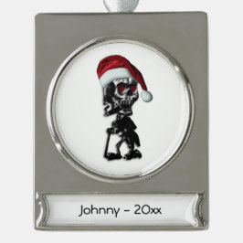 Cigar Skeleton voor roken Verzilverd Banner Ornament