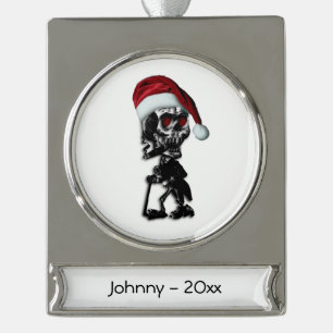 Cigar Skeleton voor roken Verzilverd Banner Ornament