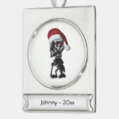 Cigar Skeleton voor roken Verzilverd Banner Ornament (Links)