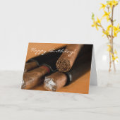 Cigar Smoker Birthday Card Kaart (Gele Bloem)