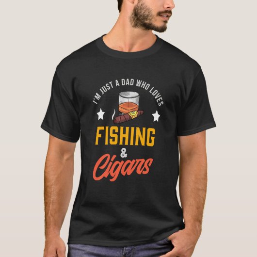 Cigar Smoker Fisherman Father Cigar Smoking Fishi T-shirt (Voorkant)