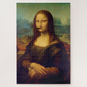 Cigar Smoker Mona Lisa Painting Funny Legpuzzel