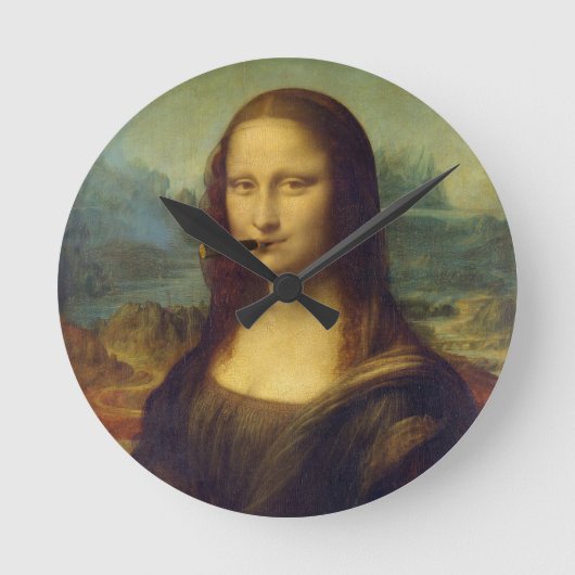 Cigar Smoker Mona Lisa Smoking Puffing Ronde Klok (Voorkant)
