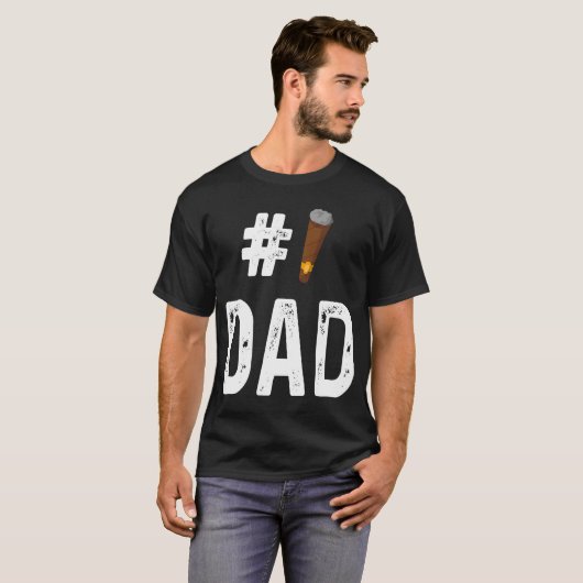 Cigar Smoker Roken Nummer 1 Pap T-shirt (Voorkant volledig)