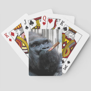 Cigar Smoker Smoking Gorilla Funny Pokerkaarten