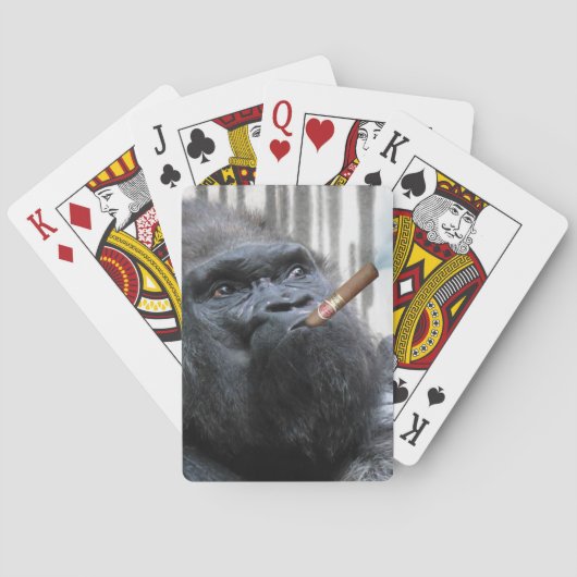 Cigar Smoker Smoking Gorilla Funny Pokerkaarten (Achterkant)