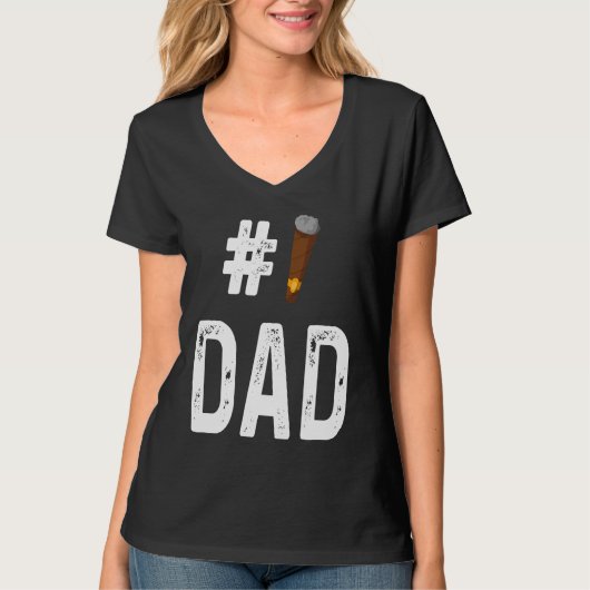 Cigar Smoker Smoking Number 1 Dad T-shirt (Voorkant)